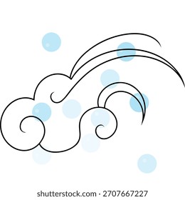Diseño elegante de la nube con las burbujas azules claras en un cielo sereno