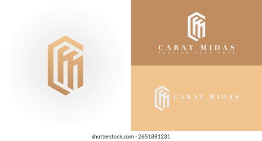 Elegant CM initial logo within a golden hexagon, ideal for a luxury boutique jewelry store. It symbolizes craftsmanship and timeless beauty, providing an exclusive and sophisticated brand identity.