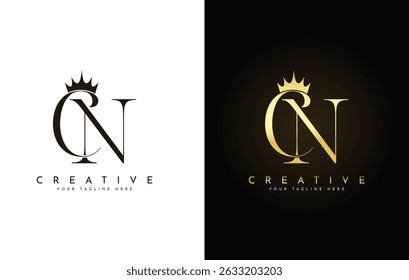 Elegant CN Monogram with Crown for Luxury Branding