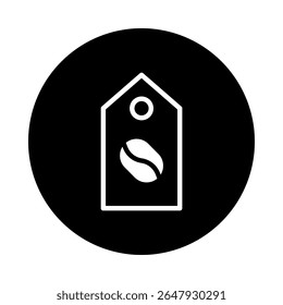 Elegant coffee bean tag vector icon design ideal for branding, cafe decor or coffee shop