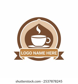 Elegante Vector de marca de café Logo fondo blanco