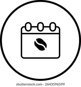 Elegant Coffee Calendar Icon: Simple Reminder for a Daily Brew Celebration