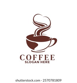 Elegant Coffee Cup logo. Simple Coffee Vintage logo vector.