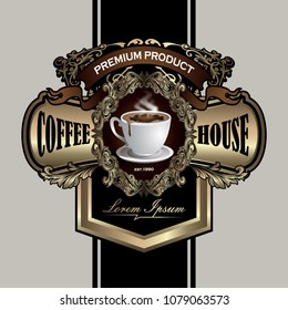 Elegant coffee house badges