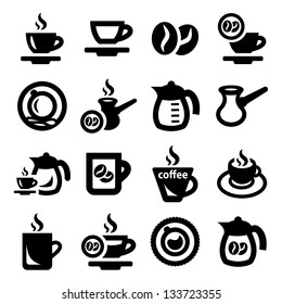 Elegant Coffee Icons Set Created For Mobile, Web And Applications.