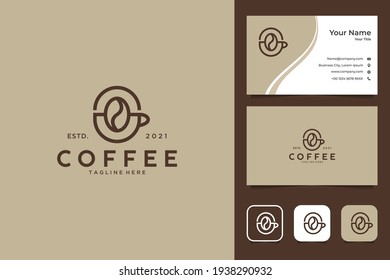 elegant coffee logo design and business card