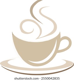 Elegant coffee logo design in vector format, perfect for coffee shops, cafes, or beverage brands. Featuring rich and warm elements that evoke the aroma and comfort of freshly brewed coffee, this desig