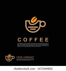 Elegant coffee logo template. Clean concept and easy for print.