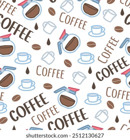 Elegant Coffee Lover Time Caffeine Drink Pattern. Perfect for coffee-themed designs, packaging, cafe menus, social media graphics, and more.