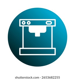Elegant coffee maker icon showcasing beverage brewing process, reflecting modern kitchen technology and simple design aesthetic