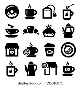 Elegant Coffee And Tea Icons Set Created For Mobile, Web And Applications.