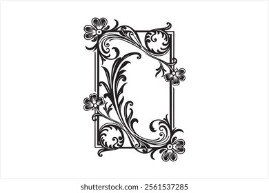 Elegant Collection of 18 Laser Cut Silhouette Floral Frames Bundle for Crafts, Art, and Decoration Projects