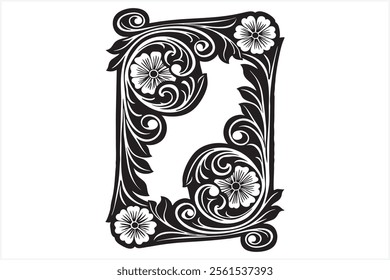 Elegant Collection of 18 Laser Cut Silhouette Floral Frames Bundle for Crafts, Art, and Decoration Projects