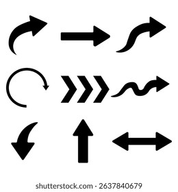 Elegant collection of arrows - minimalistic vector set. Vector illustration