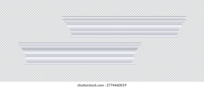 Elegant collection of classic wall and ceiling molding elements featuring decorative crown molding, baseboards, cornices, and ornamental architectural trims.