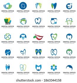 Elegant collection and Colorful modern Dental Logo set pack