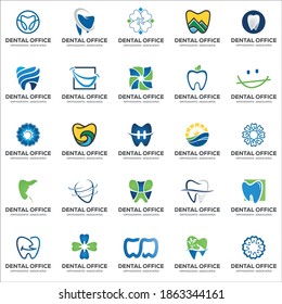 Elegant collection and Colorful modern Dental Logo set pack 