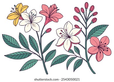 Elegant Collection of Floral and Leaf Designs for Decor, Patterns, and Nature Inspired Graphics