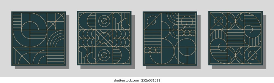 Coleção Elegante de Modelos Geométricos de Linha Art Déco