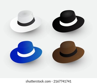 Elegant collection of hat design icon vector