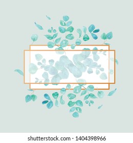 Elegant collection polygonal frames in watercolor