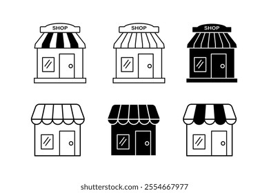 Elegant Collection of Shop Silhouettes for Modern Graphic Design Projects, Versatile Vector Silhouettes of Stores for Creative Artworks, store, shop, mall, silhouette, market, products, inventory