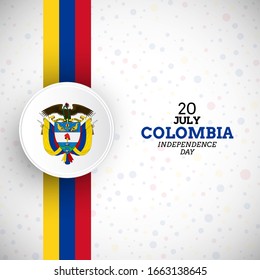 Elegant Colombia independence day illustration with unique Colombia flag vector background.