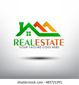 Elegant and color full real estate logo template. Vector iilustration