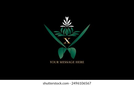 Elegant color royal vector logo design with letter X on black background. Stylish monogram for business, restaurant, boutique, cafe, hotel, labels, etc.