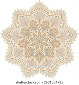 Mandala colorido elegante em tons de terra para decoração de casa, arte imprimível, projeto de meditação, projetos de estilo Boho e modelos de artesanato