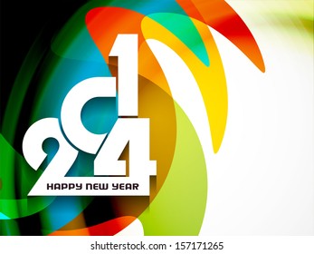 elegant colorful background design for happy new year 2014. vector illustration