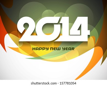 elegant colorful background design for happy new year 2014. vector illustration