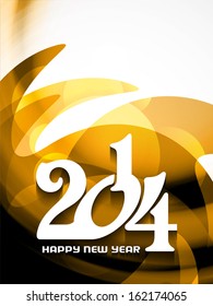 elegant colorful background design for happy new year 2014. vector illustration