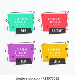 elegant colorful banners set with text space