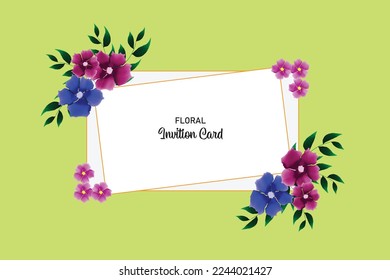 Elegant Colorful Floral Invitation Vector Background Design.