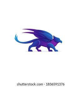 Elegant colorful griffin logo design