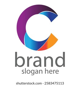 Elegant colorful letter C logo design