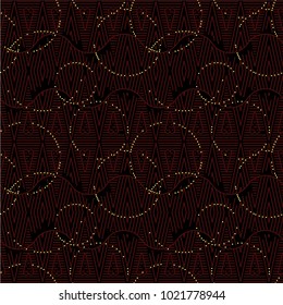Elegant colorful Linearly Constructive vector seamless pattern  with hearts lines dots and circles. great for baby room wallpaper, background, invitation card detail, gift packaging or wrapping paper 