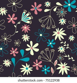 Elegant Colorful Seamless Floral Pattern