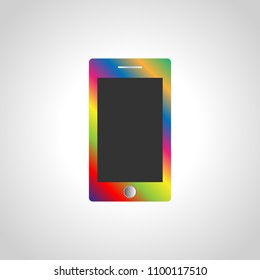 elegant colorful smartphone icon,flat design,vector illustration.