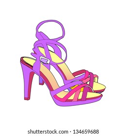 elegant colorful summer woman shoes