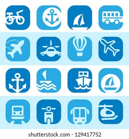 Elegant Colorful Transportation Icons Set Created For Mobile, Web And Applications.