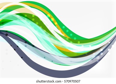 Elegant colorful wave, stripes. Vector template background for workflow layout, diagram, number options or web design