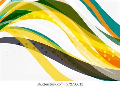 Elegant colorful wave, stripes. Vector template background for workflow layout, diagram, number options or web design