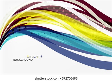 Elegante ola colorida, rayas. Fondo de plantilla de vector para diseño de flujo de trabajo, diagrama, opciones de número o diseño web