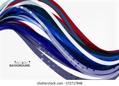 Elegant colorful wave, stripes. Vector template background for workflow layout, diagram, number options or web design