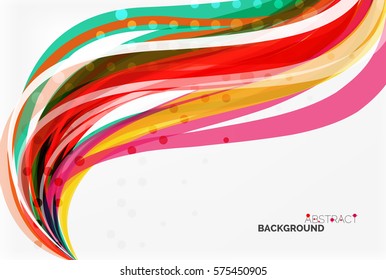 Elegant colorful wave, stripes. Vector template background for workflow layout, diagram, number options or web design