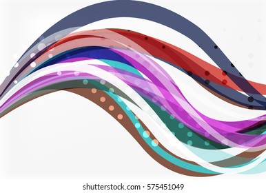 Elegant colorful wave, stripes. Vector template background for workflow layout, diagram, number options or web design