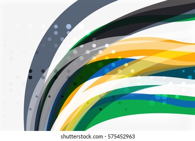 Elegant colorful wave, stripes. Vector template background for workflow layout, diagram, number options or web design