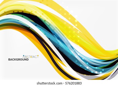 Elegante bunter Welle, Streifen. Vektorvorlagenhintergrund für das Workflowlayout, -diagramm, -nummeroptionen oder Webdesign
